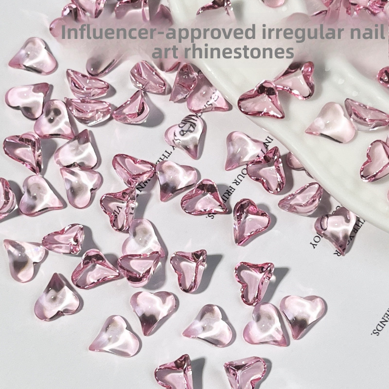 Nail Art Lotso - 50개 반짝이는 하트 네일아트 라인스톤 8mm