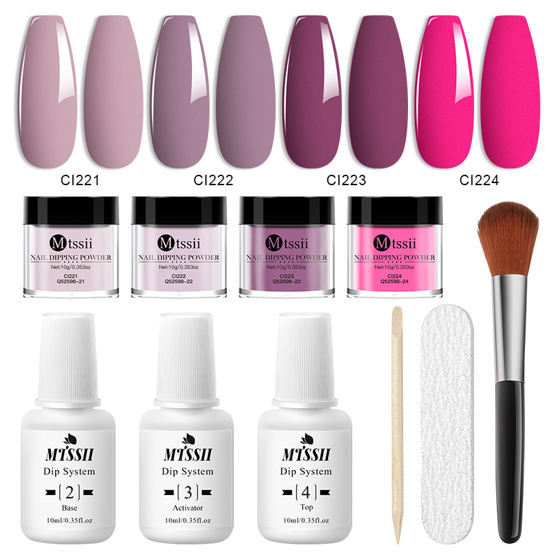 Dip Powder Nail - 10개/세트 딥 네일 파우더 키트 10ml