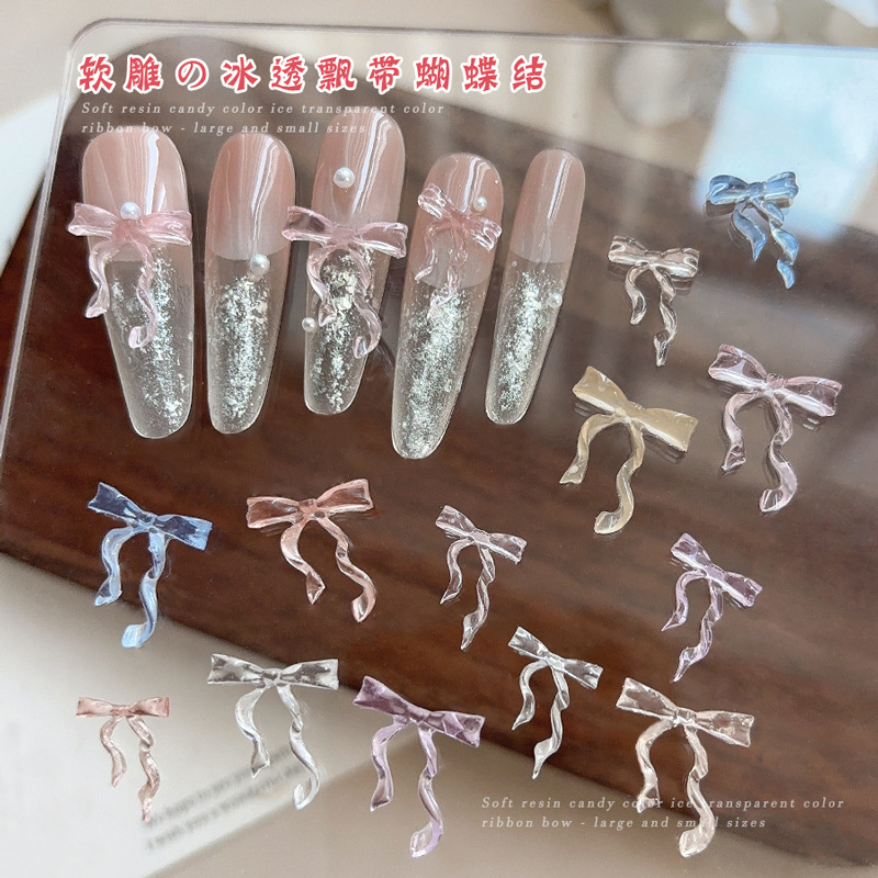 Nail Art Lotso - 30PCS 요정 얼음 투명 핑크 블루