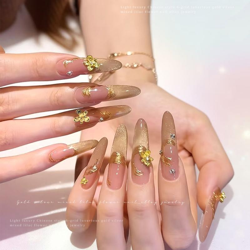 Nail Art Lilac - 20/30pcs 3D 합금 꽃 네일 아트