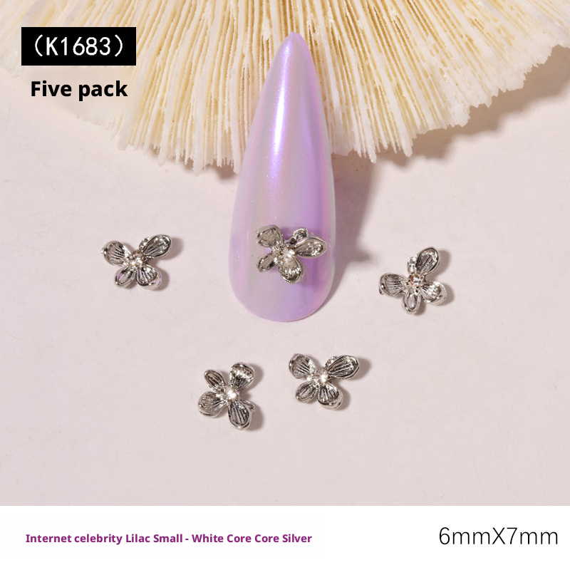 Nail Art Lilac - 10Pcs Y2K 라일락 꽃 3D 네일