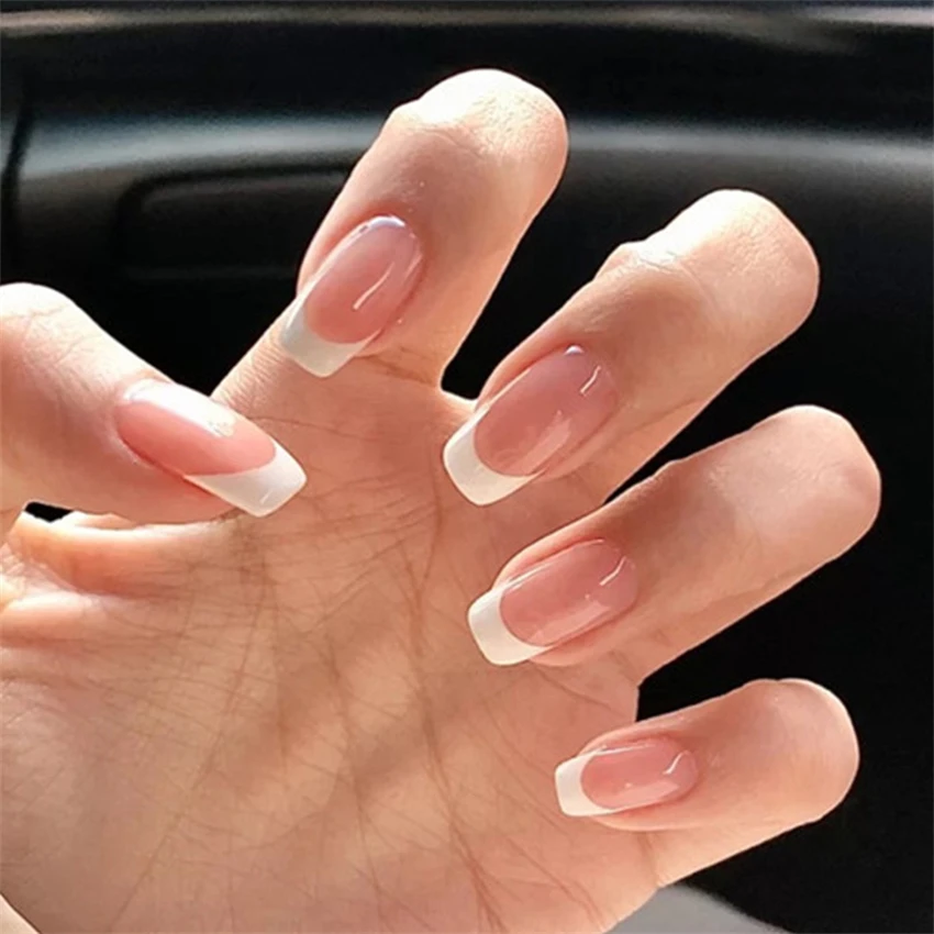 Nail Art French Nails - 24 개/대 짧은 프랑스어 미니멀리스트 손톱