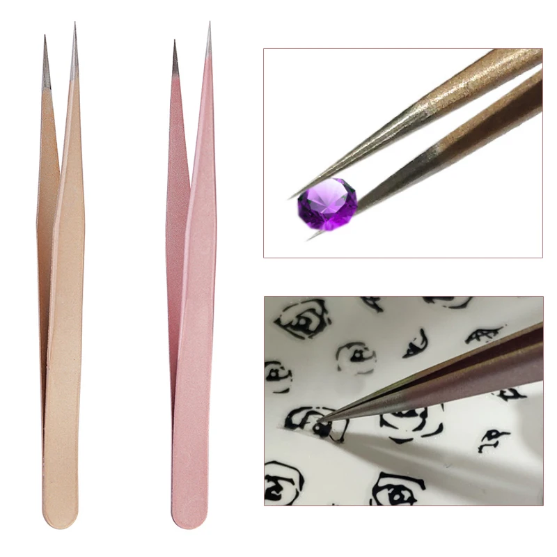 Nail Art Rose Gold - 네일 아트, 라인스톤, 속눈썹 및 보석