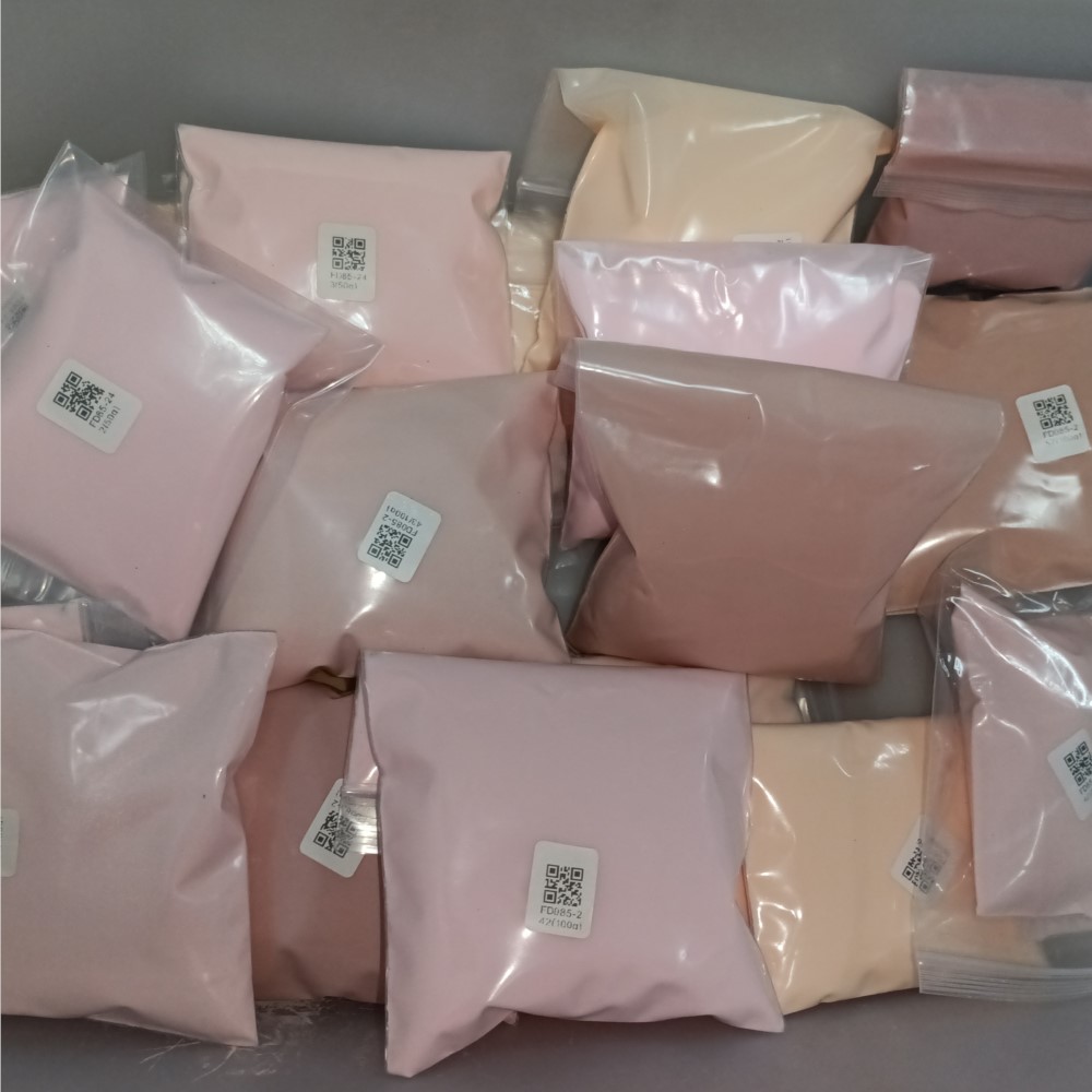 Acrylic Powder Clear - 핑크 누드 다크 브라운 네일 아크릴