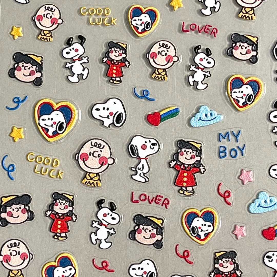 Nail Art Motif - 만화 스누피 양각 3D 릴리프 스티커,