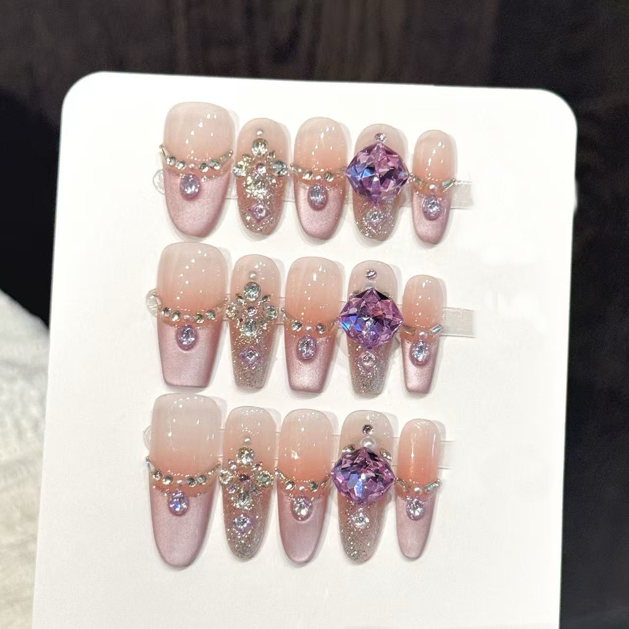 10개입 순수 수제 프레스형 관 모양/타원형 네일 아트 - Nail Art Emerald 리뷰 및 가격