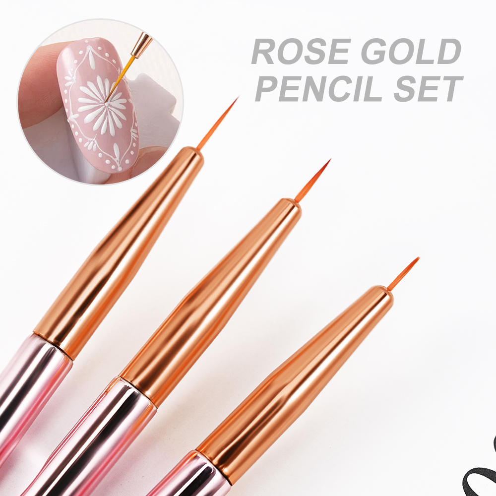 3/5개/세트 로즈 골드 네일 아트 라이너 브러쉬 세트 - Nail Art Rose Gold 리뷰 및 가격