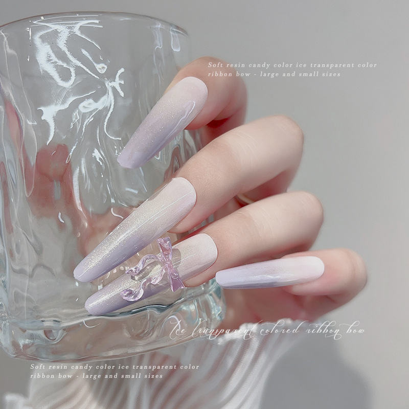 30PCS 요정 얼음 투명 핑크 블루 긴 꼬리 리본 활 - Nail Art Lotso 리뷰 및 가격