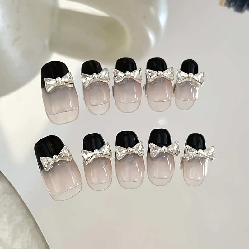 손톱에 10pcs 수제 프레스 중간, 반짝 이는 활 장 - Nail Art Emerald 리뷰 및 가격