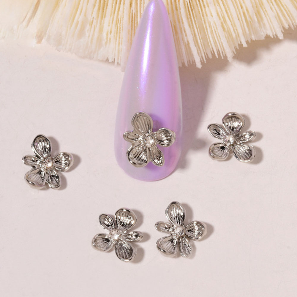 10pcs 골드 라인 석 꽃 3D 금속 합금 네일 매력 - Nail Art Lilac 리뷰 및 가격