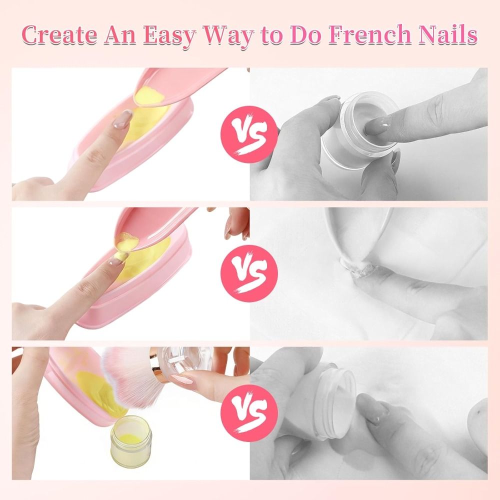 휴대용 네일 아트 네일 딥 컨테이너 인체공학적 DIY  - Nail Art French Nails 리뷰 및 가격