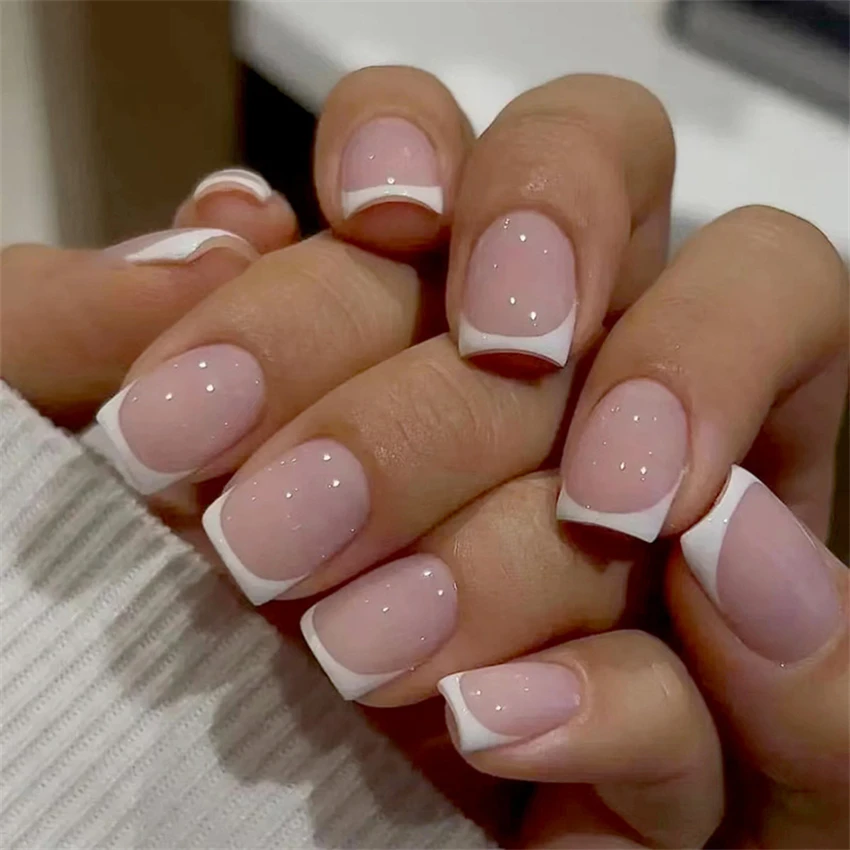 24 개/대 짧은 프랑스어 미니멀리스트 손톱 가짜 누드 - Nail Art French Nails 리뷰 및 가격