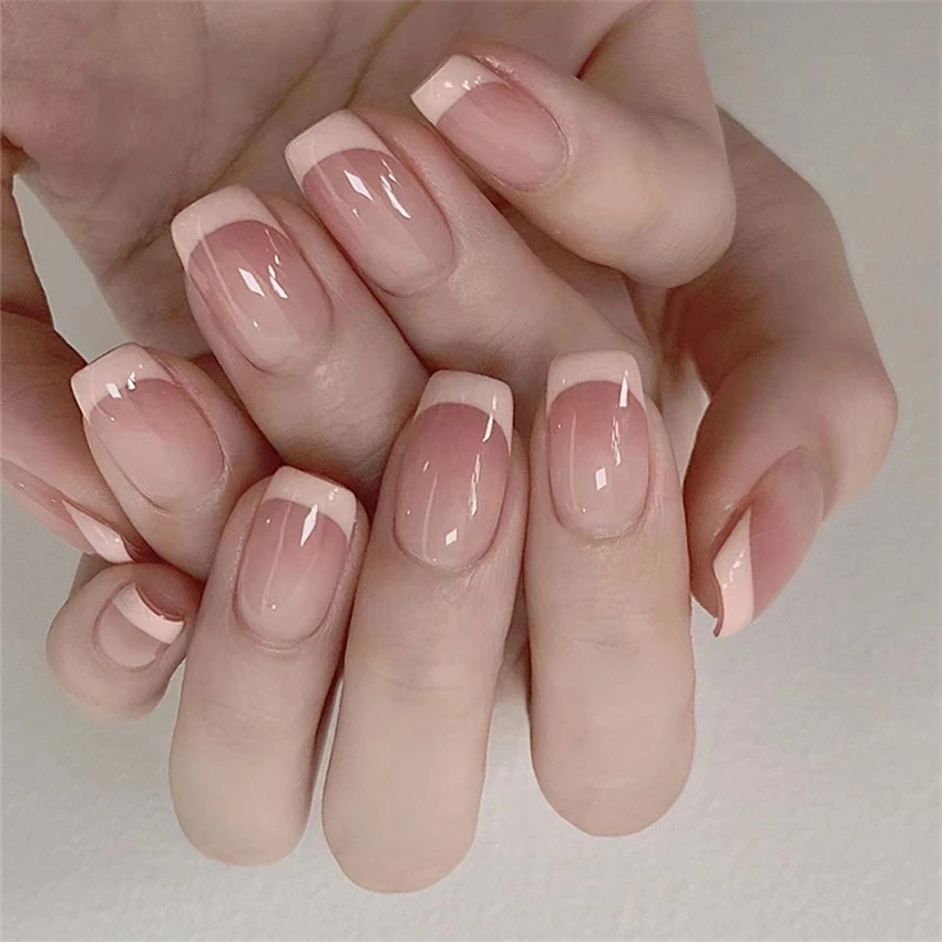 24 개/대 짧은 프랑스어 미니멀리스트 손톱 가짜 누드 - Nail Art French Nails 리뷰 및 가격