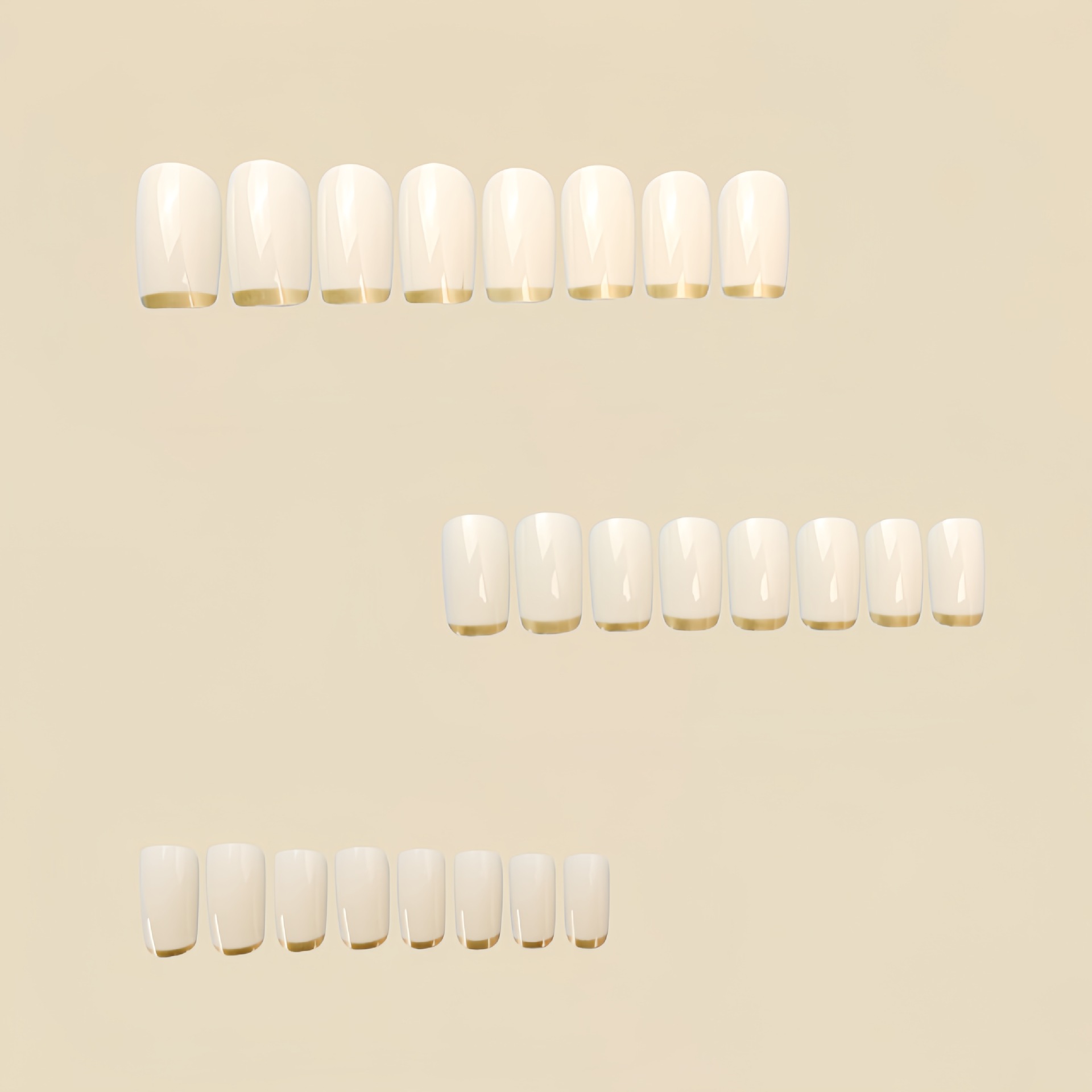 여성용 중간 사이즈 가짜 손톱 베이지 크림색 흰색 사각 - Nail Art French Nails 리뷰 및 가격