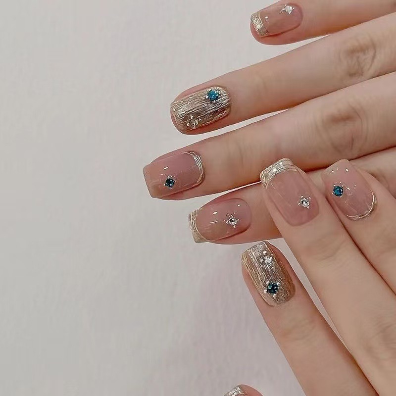 짧은 사각형 프랑스 수제 가짜 손톱, 간단한 네일 아트 - Nail Art French Nails 리뷰 및 가격