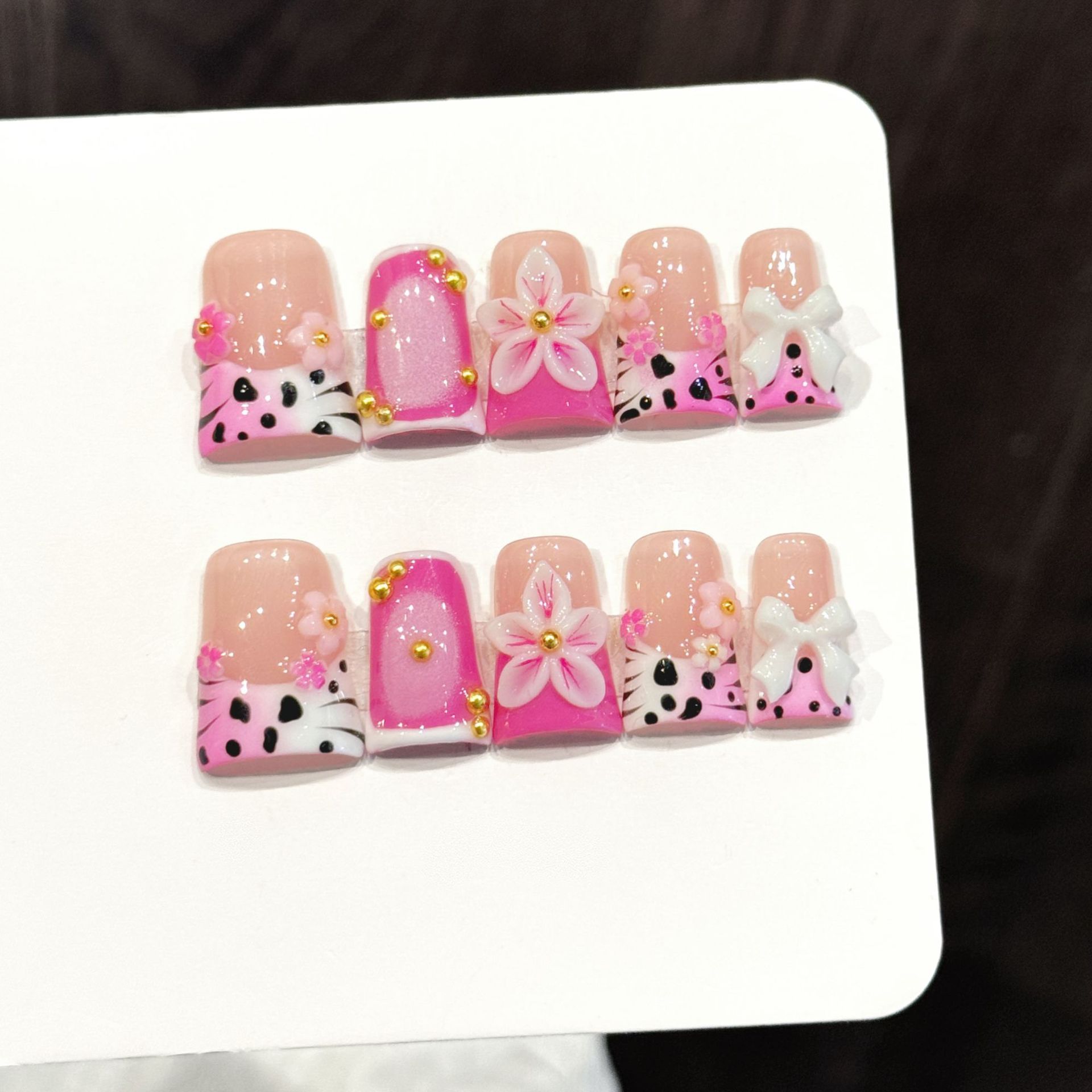 10개입 오션 스타일 가짜 손톱 덕빌 프레스온 네일 세 - Nail Art French Nails 리뷰 및 가격