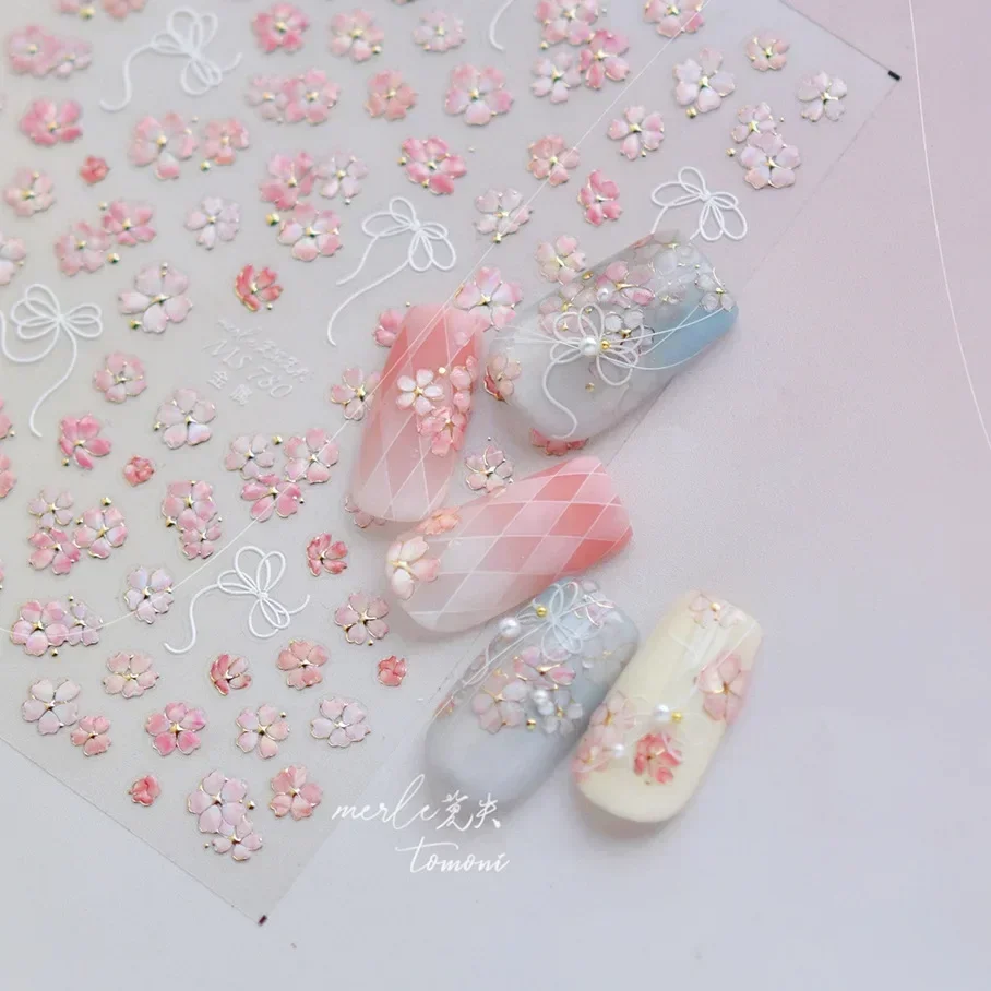 5D 꽃 새 나비 네일 아트 스티커 보라색 난초 팜 등 - Nail Art Lilac 리뷰 및 가격