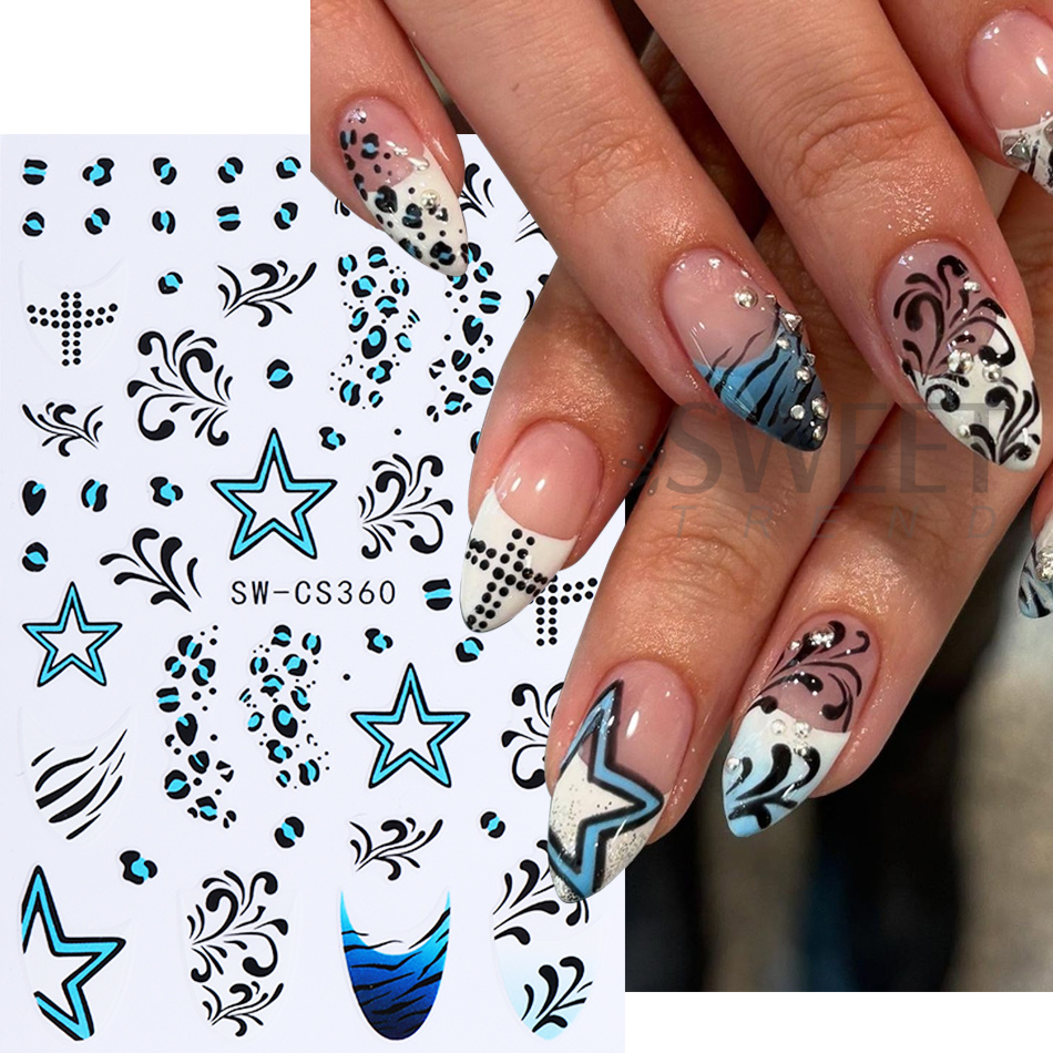 2pcs 레오파드 프린트 네일 스티커 자체 접착식 골드 - Nail Art Rose Gold 리뷰 및 가격