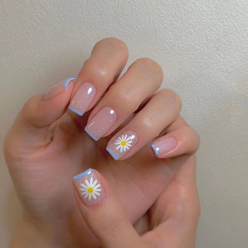 24개/세트 여성용 짧은 인조 손톱, 프렌치 누드 스퀘 - Nail Art French Nails 리뷰 및 가격