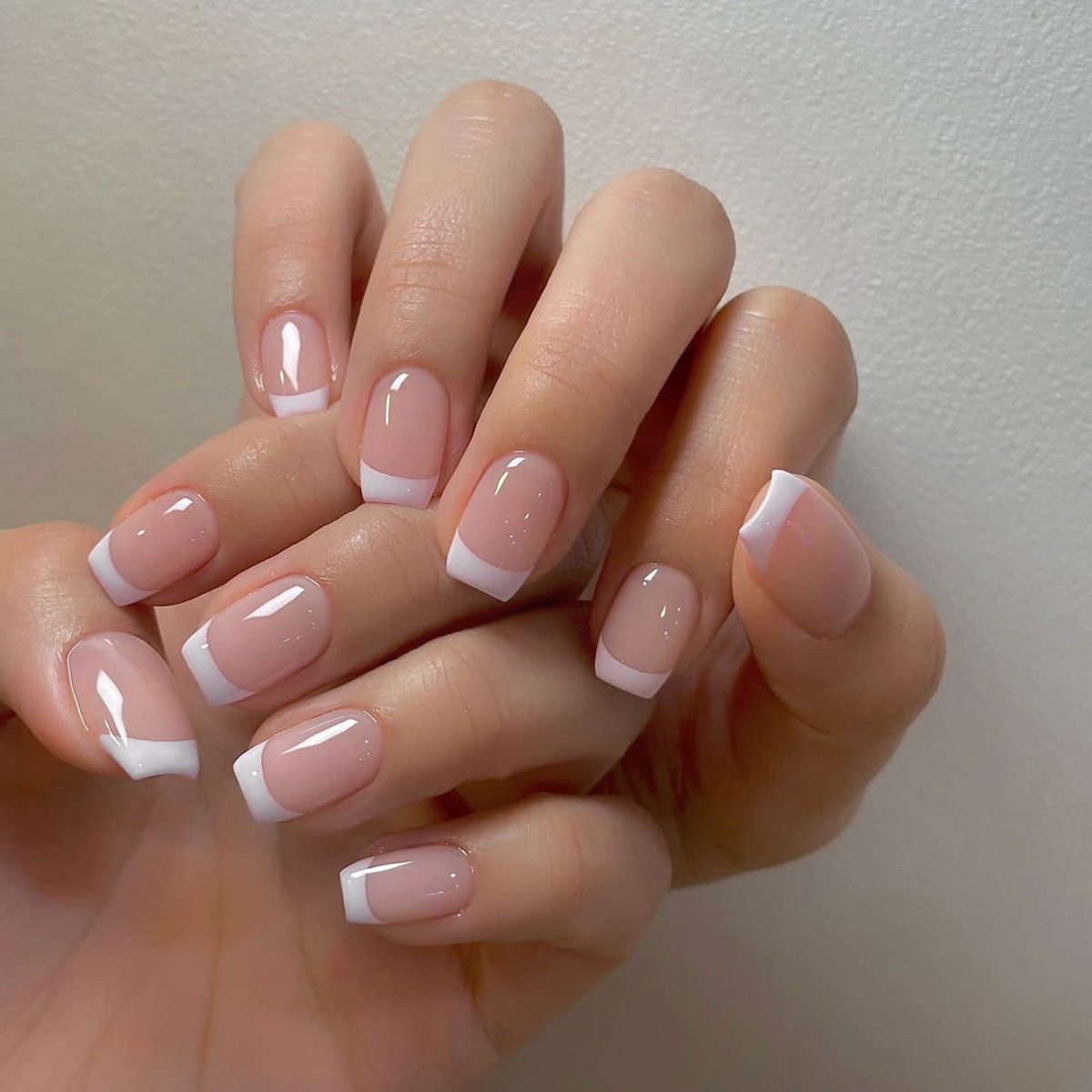 24개/세트 여성용 짧은 인조 손톱, 프렌치 누드 스퀘 - Nail Art French Nails 리뷰 및 가격