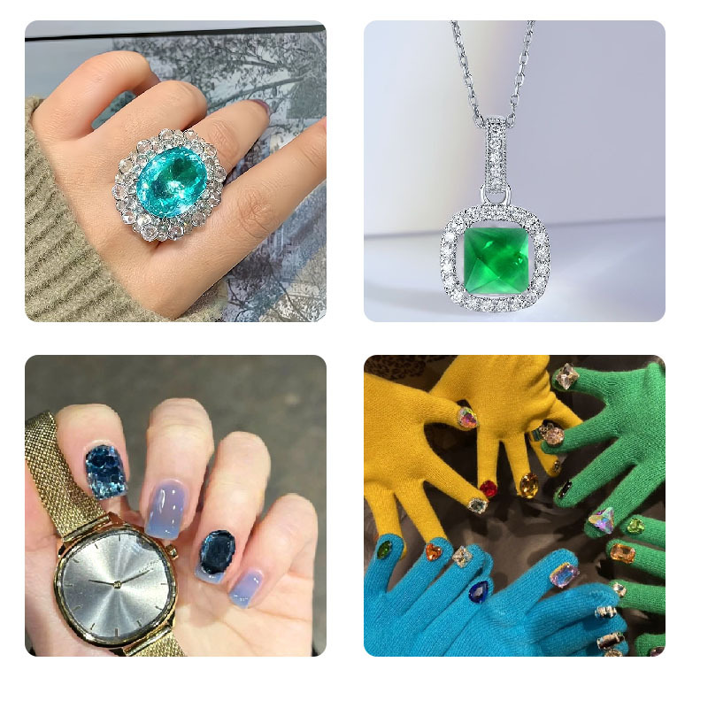 DIY 큐브 링 목걸이 팔찌 네일 아트 보석 패치 크리 - Nail Art Emerald 리뷰 및 가격