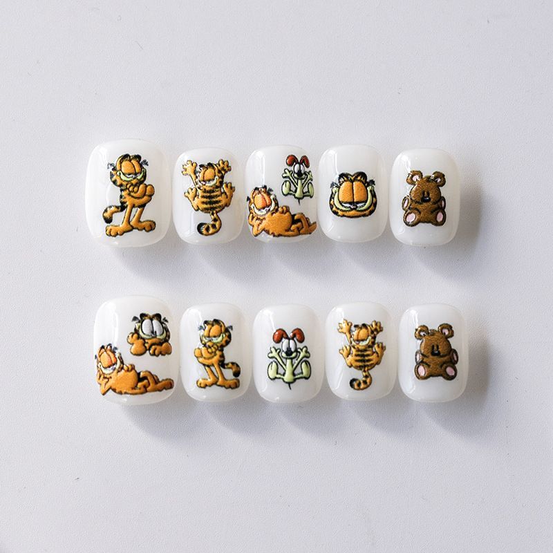 만화 가필드 인스 스타일 네일 릴리프 스티커 3차원 창 - Nail Art Motif 리뷰 및 가격