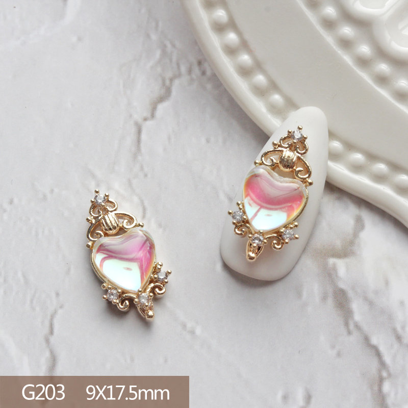 하트 베어 토끼 펜던트, 3D 합금 네일 아트, 지르콘 - Nail Art Lotso 리뷰 및 가격
